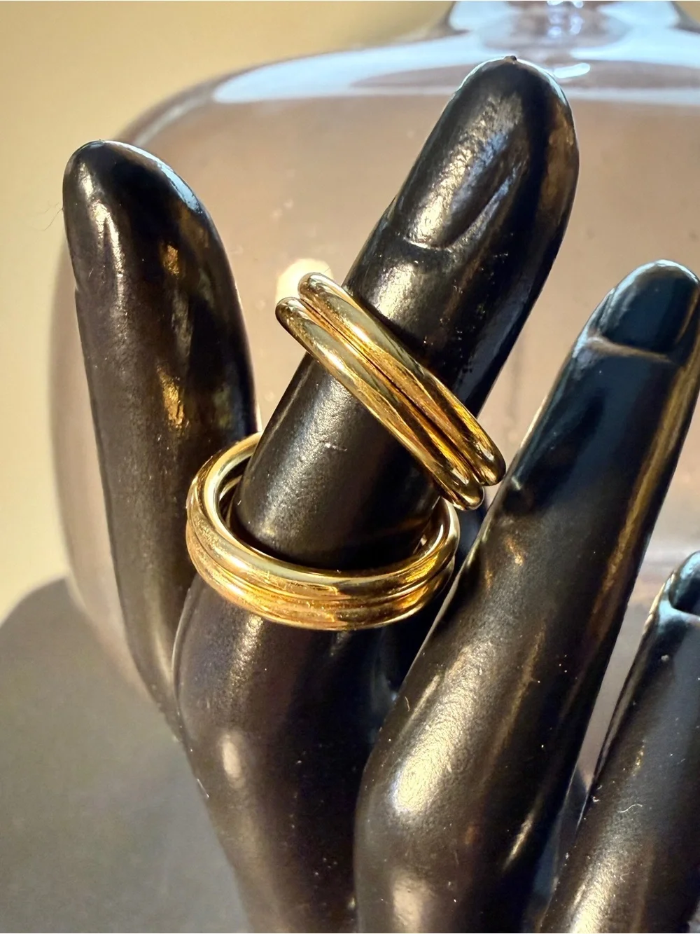 Vintage Gold-Tone Multi-Band Scarf Ring/Holder